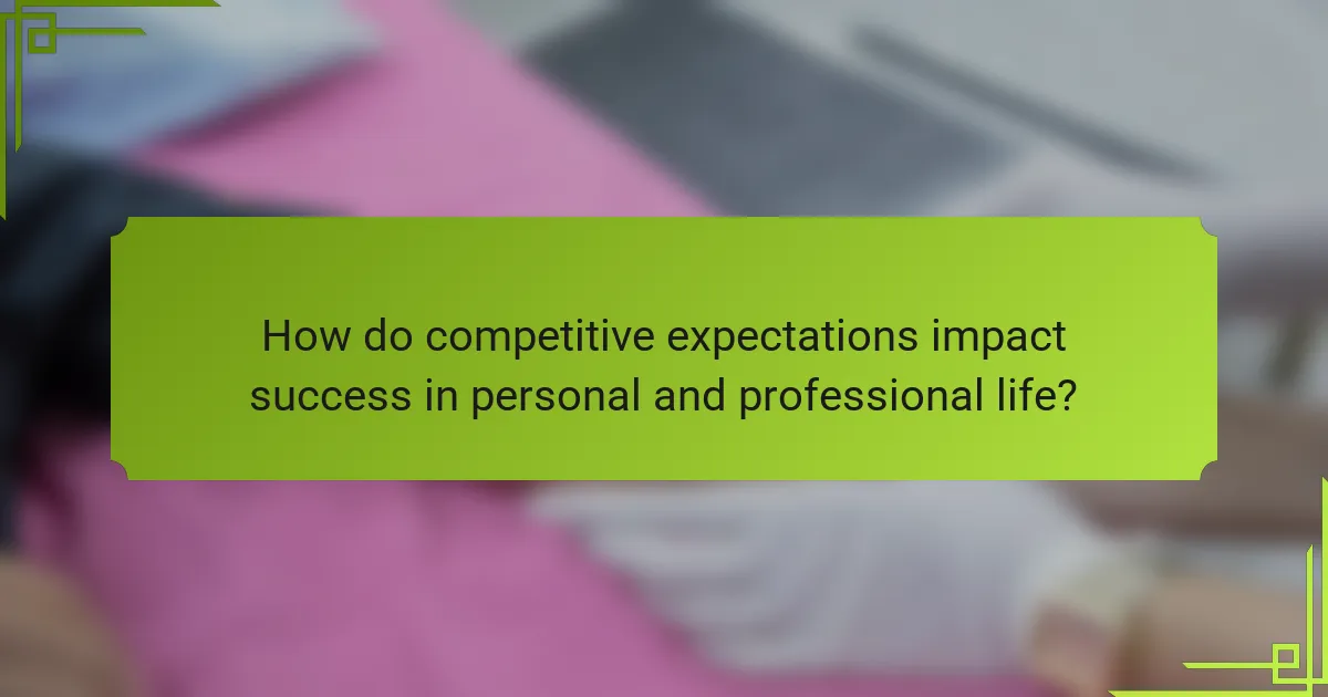 How do competitive expectations impact success in personal and professional life?