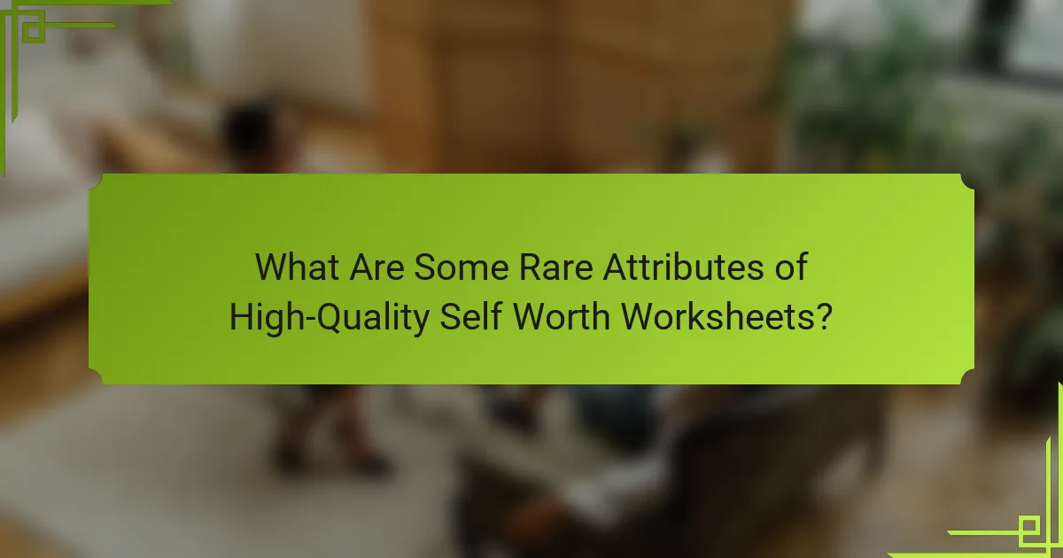 What Are Some Rare Attributes of High-Quality Self Worth Worksheets?
