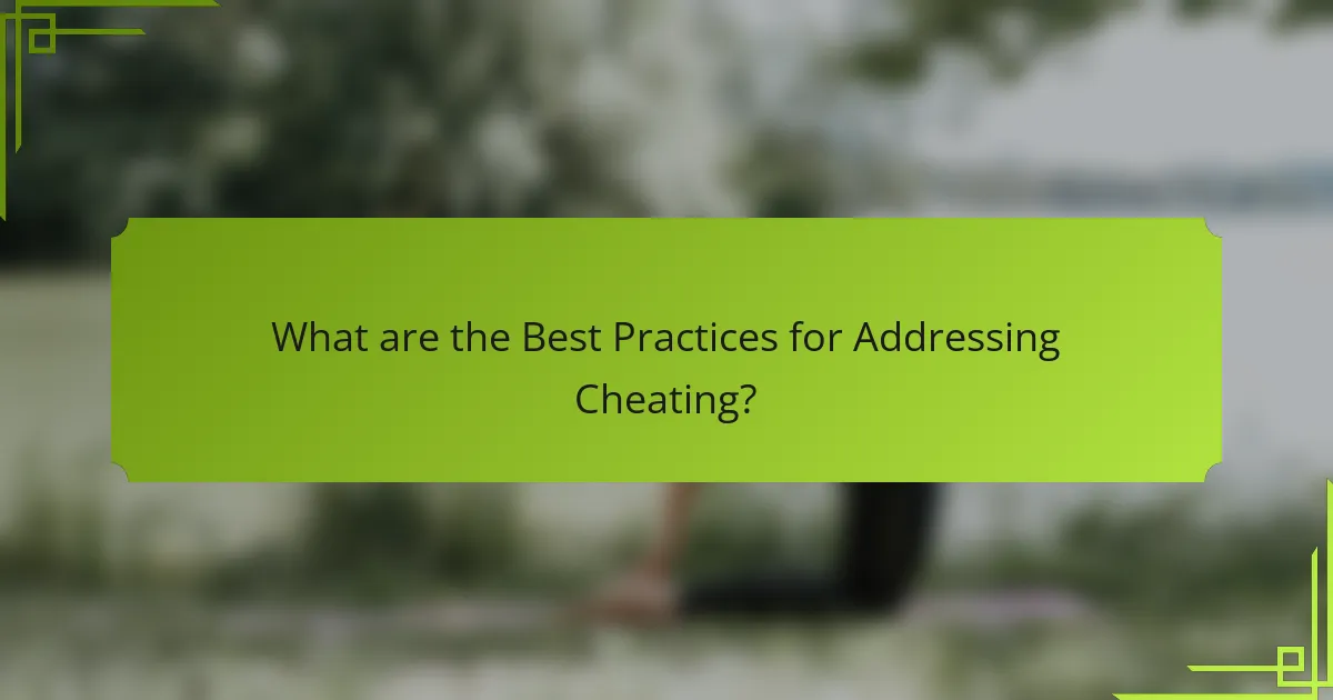 What are the Best Practices for Addressing Cheating?