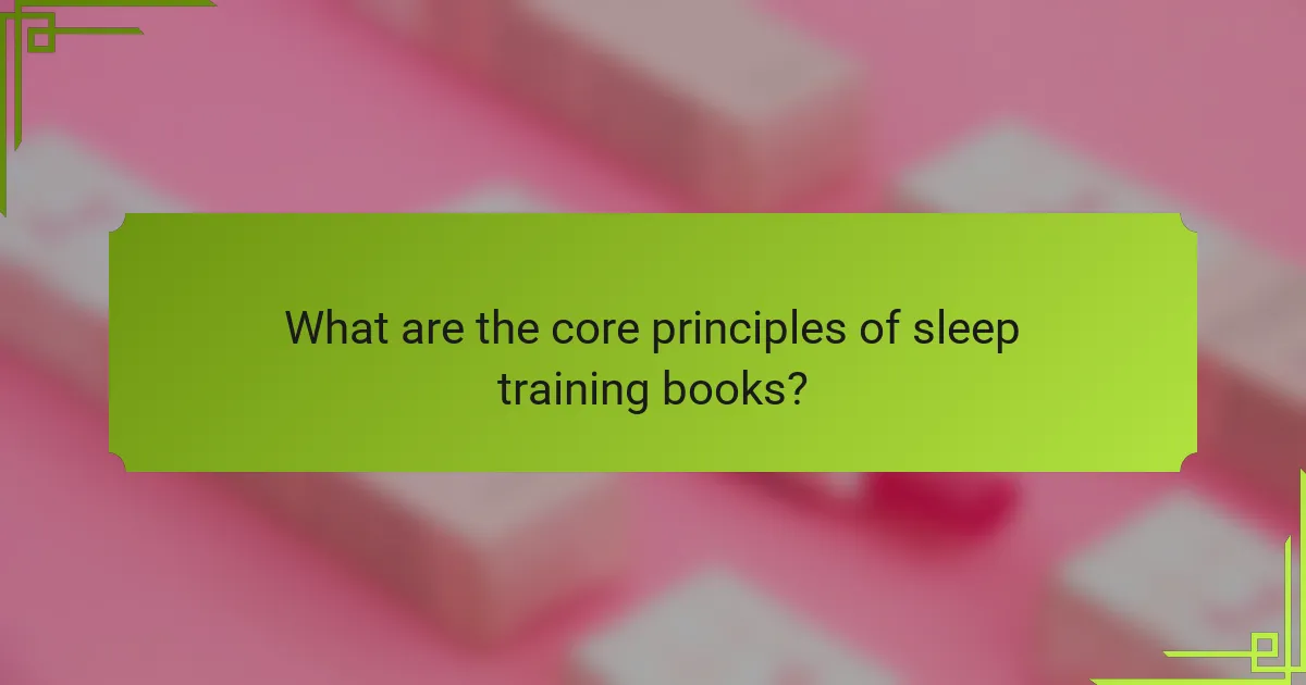 What are the core principles of sleep training books?