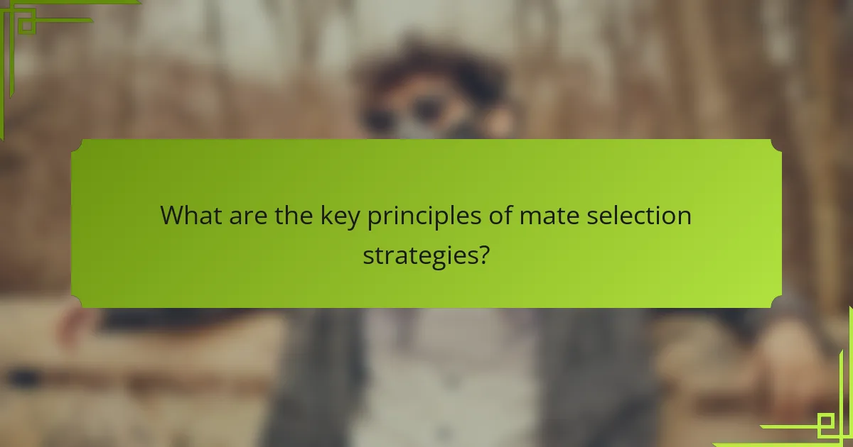 What are the key principles of mate selection strategies?