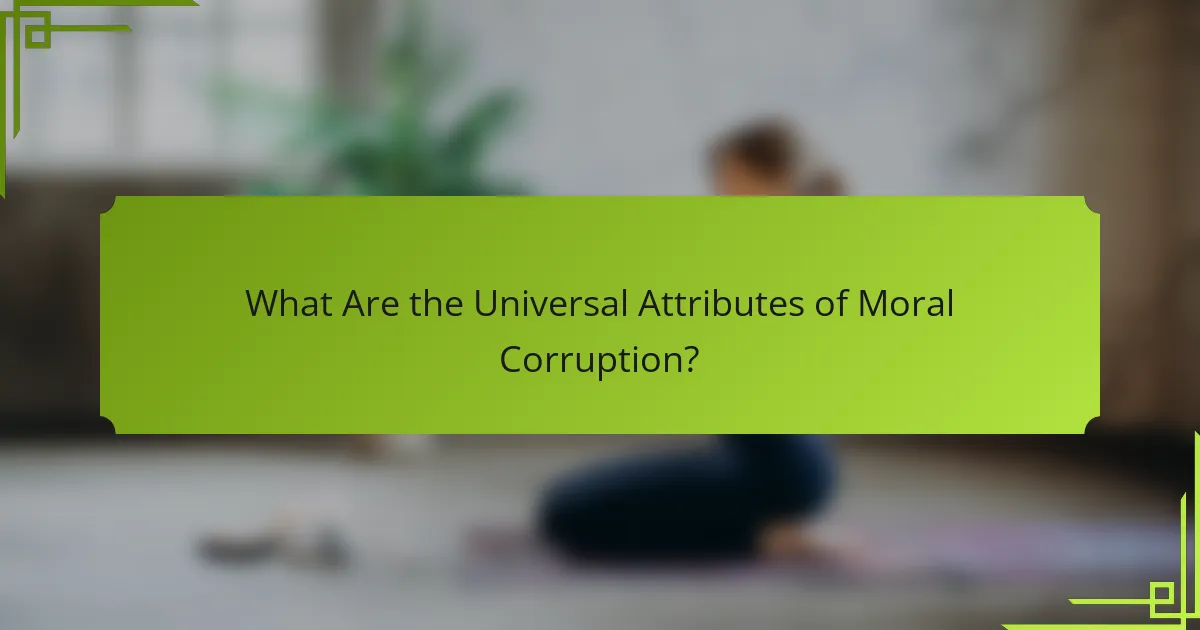 What Are the Universal Attributes of Moral Corruption?