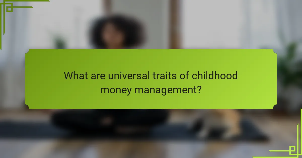 What are universal traits of childhood money management?