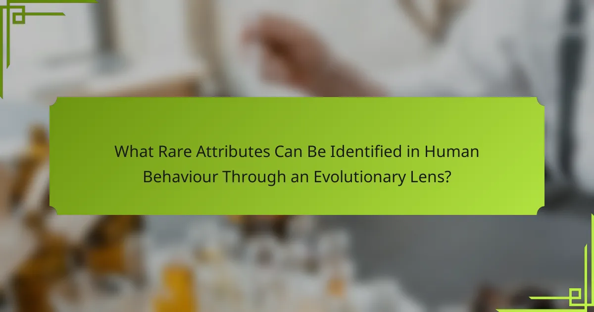 What Rare Attributes Can Be Identified in Human Behaviour Through an Evolutionary Lens?