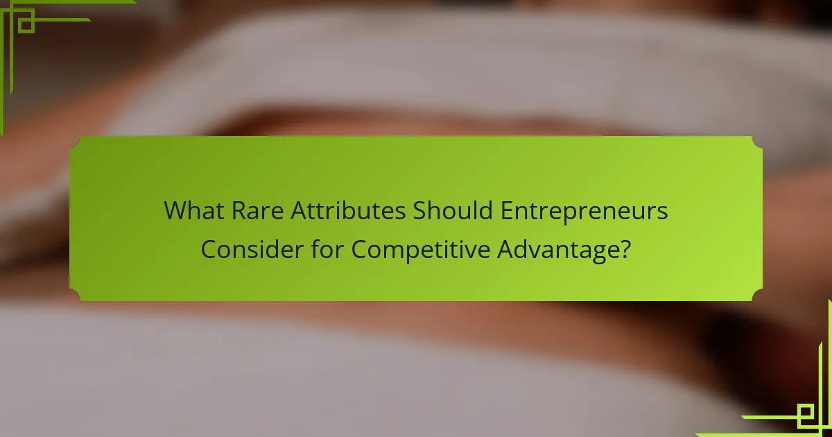 What Rare Attributes Should Entrepreneurs Consider for Competitive Advantage?