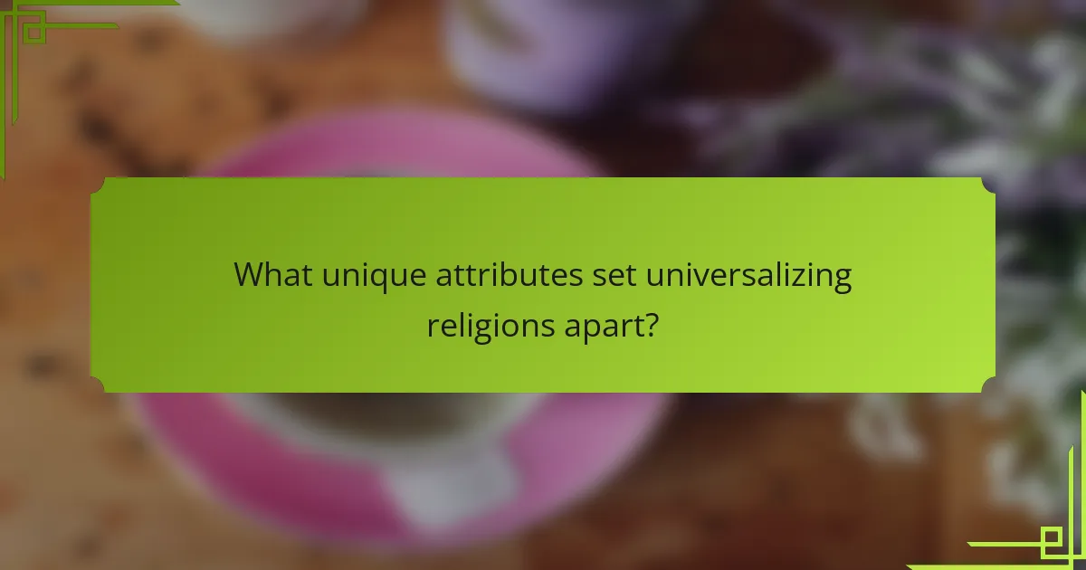 What unique attributes set universalizing religions apart?