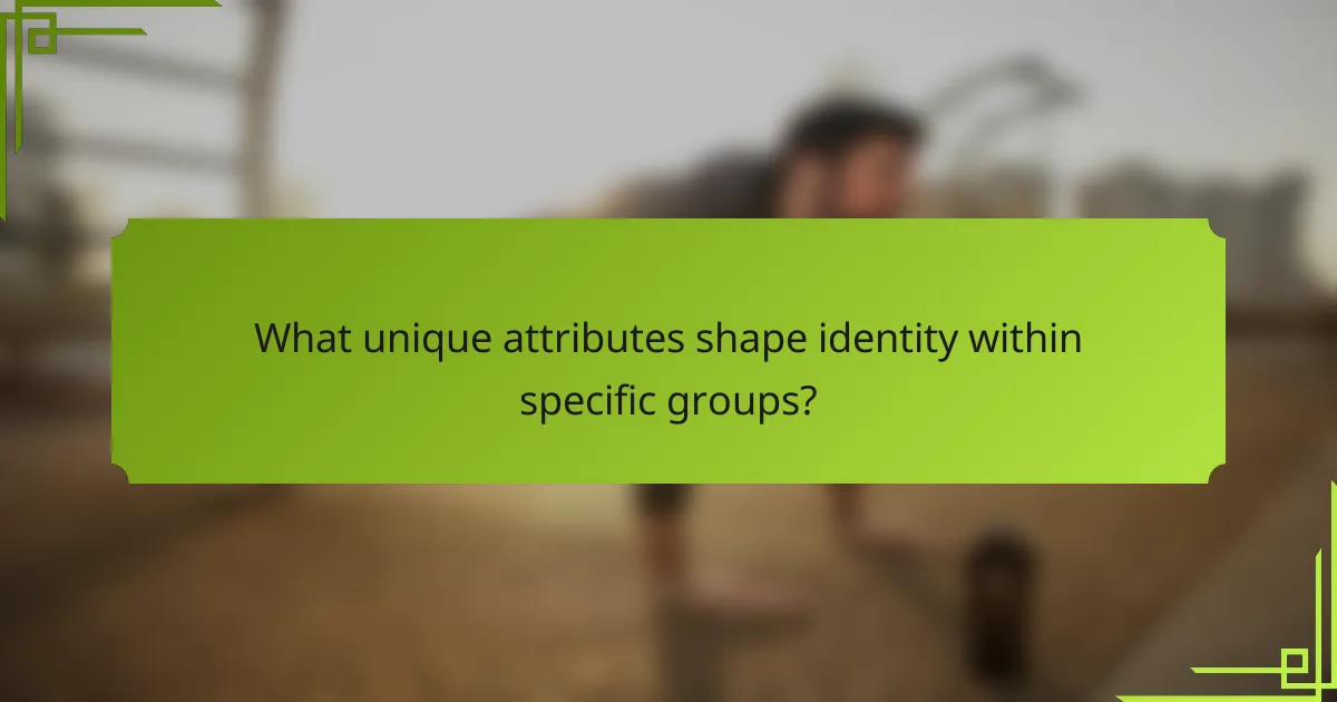 What unique attributes shape identity within specific groups?