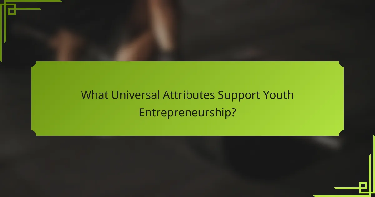What Universal Attributes Support Youth Entrepreneurship?